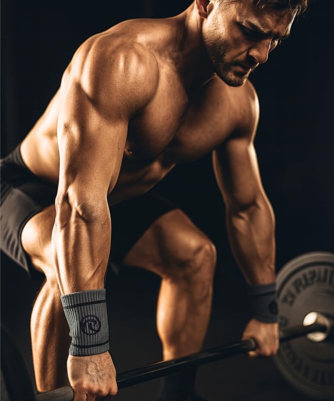 Rehband Wrist Bands Sweat-Absorbing & Supportive Wrist Bands for Training, Gym & Workout, Breathable, Comfortable & Stabilizing
