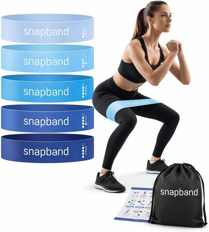 Resistance Bands Set for Physical Therapy & Strength Training – 5 Levels (Extra Light to Extra Heavy), Non-Slip Exercise Bands for Rehab, Glutes, Legs & Warmups – Includes Carry Bag