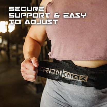 Premium Weight Lifting Belt, 4 Inch Weight Belt for Men and Women with Self Locking Metal Buckle for Maximum Support, Weightlifting Belt for Squat or Deadlift, Durable Gym Belt for Men