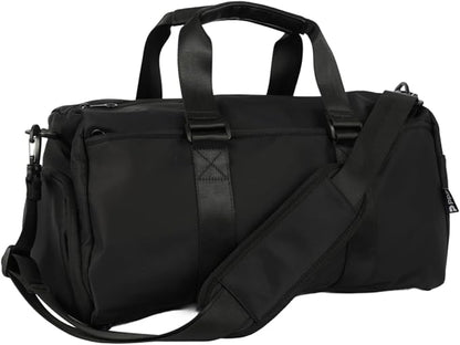 2-in-1 Gym Duffle Bag Backpack for Men & Women, Convertible Sports Bag with Shoe Compartment, Water-Resistant Travel Workout Bag for Gym, Fitness, Weekender, Black (black)