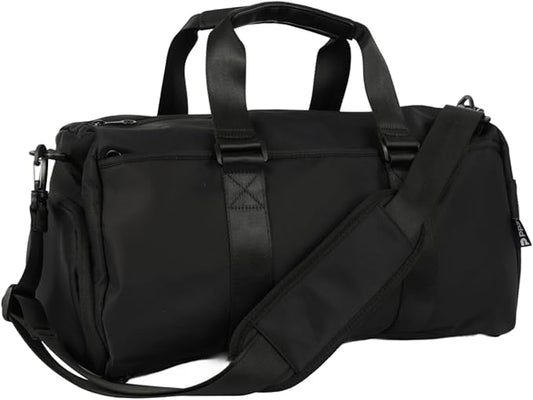 2-in-1 Gym Duffle Bag Backpack for Men & Women, Convertible Sports Bag with Shoe Compartment, Water-Resistant Travel Workout Bag for Gym, Fitness, Weekender, Black (black)