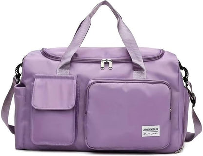 New Sports Tote Gym Travel Luggage Shopping Delivery Weekend Camping Overnight Bag (purple)