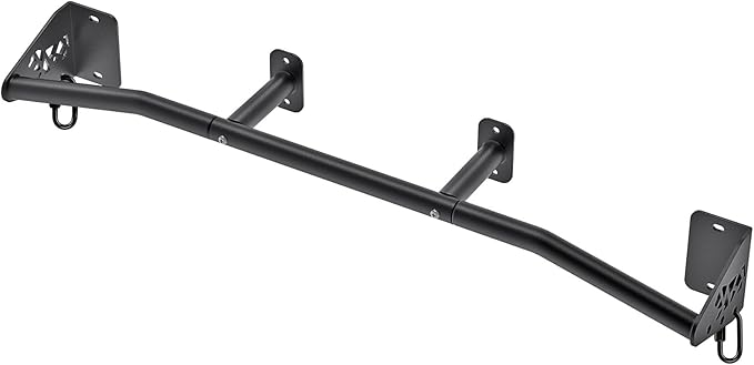 SELEWARE Heavy Duty Wall Mount Pull Up Bar, Joist Mount Chin Up Bar for Doorway, Sturdy Steel Construction, w/Resistance Band Hooks, Fits 32"/36" Wall Studs for Home Gym Strength Training