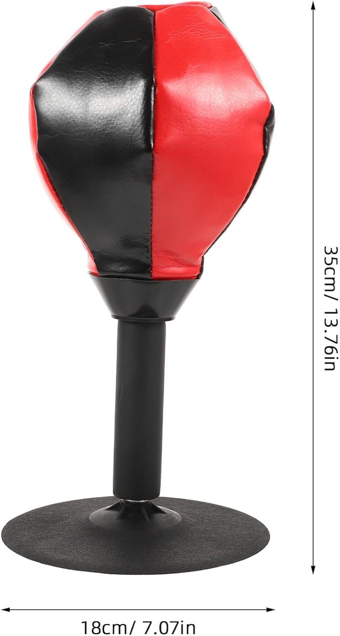 Healifty Desktop Portable Boxing Speed Reaction Ball for Reflex Training, Small Red Decompression Punching Bag for Home and Office Exercise