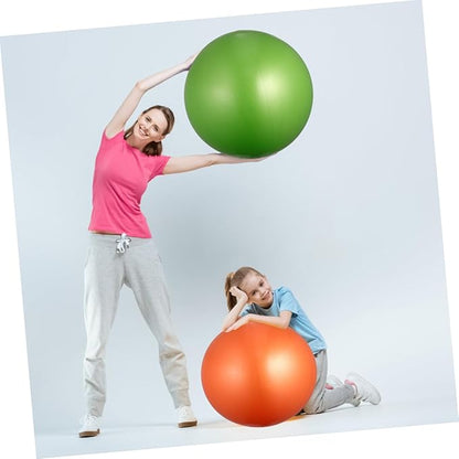2pcs Anti-Burst Yoga Ball PVC Exercise Balancing Stability Trainer Thickened Mini Pilates Ball for Fitness Training and Gym Use (15-35cm Random Size, Orange+Green)