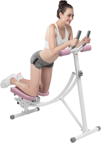 Ab Workout Equipment,Ab Machine for Home Gym, Foldable Core & Abdominal Exercise Machine, Adjustable Ab Machine Full Body Workout Women Exercise Fitness Equipment, 150kg/330lbs Weight Capacity