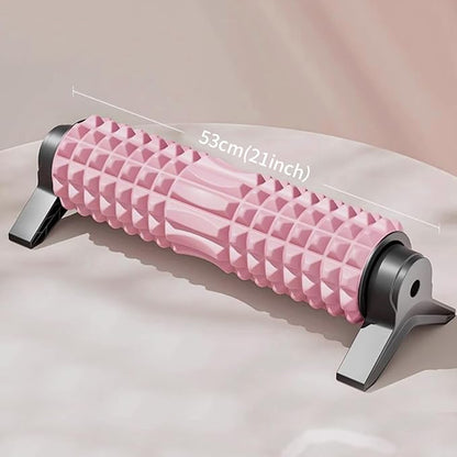RUNWE Foam Roller with Stand - Bracket Foam Roller for Back Pain, 21 inch Trigger Point Deep Tissue Massage Roller, Medium Density Grid Bracket Foam Rollers, Leg Roller for Muscles Deep Tissue