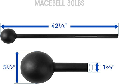 Yes4All Steel Mace Bell for Strength Training, Support Full Body, Muscles, Shoulder, Grips & Forearms Workouts, Stretching 5, 7, 10, 15, 20, 25, 30 LB For Woman & Man