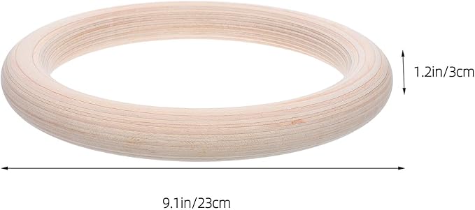 Kichvoe 2pcs Wood Gymnastic Rings Set with Heavy-Duty Adjustable Straps for Pull and Ring Strength Training Calisthenics Equipment for Home and Gym Full Body Workouts