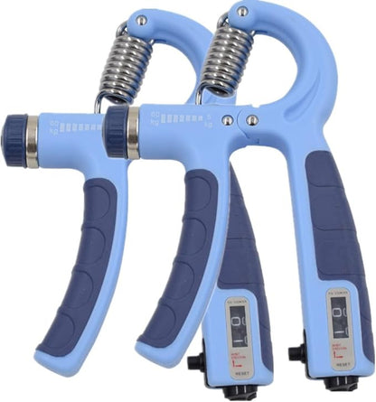 2 Pack Hand Grip Strength Trainer for Muscle Building with Counter, Adjustable Resistance 10-130 lbs, Wrist Forearm Strengthener Finger Strengthener