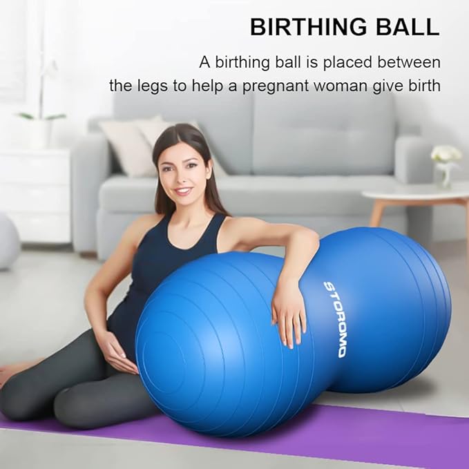 Anti-Burst Peanut Ball,Kids Active Wiggle Seat,for Labor, Therapy, Kids with ADHD – Eco-Friendly Birth Ball for Pregnancy, Physical Therapy & Exercise– with Pump