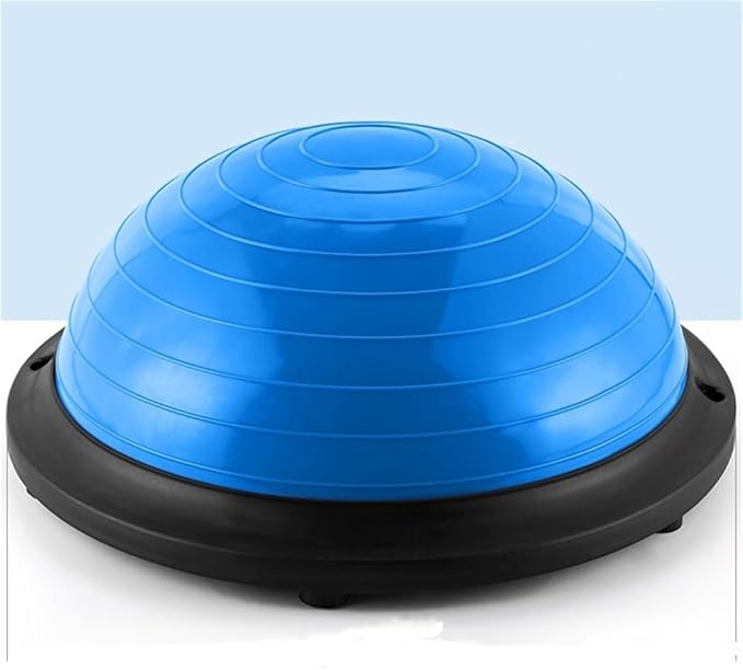 Thickened Half Ball Balance Trainer, Foot Pedal Stability Ball for Home Gym, Yoga Pilates Equipment, Exercise Ball with Base for Core Strength, Flexibility and Balance Training(Blue)