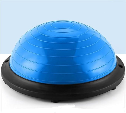 Thickened Half Ball Balance Trainer, Foot Pedal Stability Ball for Home Gym, Yoga Pilates Equipment, Exercise Ball with Base for Core Strength, Flexibility and Balance Training(Blue)