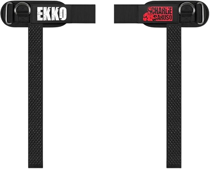Ekkovision Weight Lifting Straps With Cuffed D Ring, Wrist Support for Men, Heavy Duty Thick Comfortable Lifting Straps, Secure Fit, Enhanced Grip, Straps for Weightlifting & Gym Training, Black