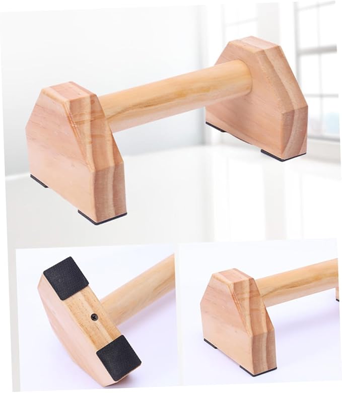 Generic Solid Wood Push-up Bars for Calisthenics Fitness Anti-slip Parallettes Stand for Muscle Training Easy Carry Home Workout Equipment Enhances Range of Motion and Wrist Comfort