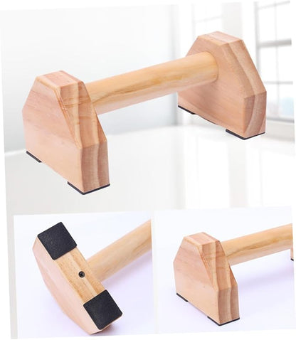 Generic Solid Wood Push-up Bars for Calisthenics Fitness Anti-slip Parallettes Stand for Muscle Training Easy Carry Home Workout Equipment Enhances Range of Motion and Wrist Comfort