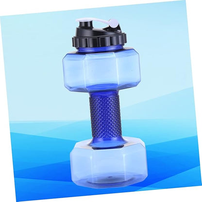 Dumbbell Shape Water Bottle 11.02In Large Capacity Petg Fitness Water Cup Portable Sports Kettle for Gym Work School Arm Exercise