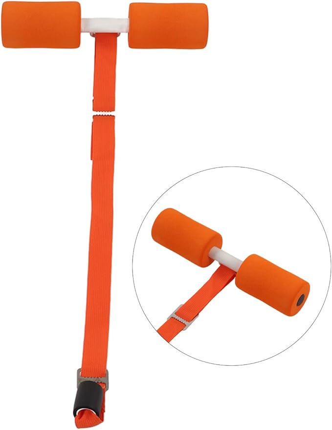 Adjustable Sit Up Bar | Home Abdominal Workout Equipment | No Installation Strength Training Device for Door/Bed Use | Portable Sit Up Assistant for Office & Travel