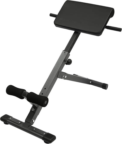 Foldable Roman Chair Back Extension Machine, 5-Position Adjustable Hyperextension Bench for Home Gym, Sit up Fitness Equipment for Core Strength Glutes Workout, 330 lbs Capacity Upgraded Black