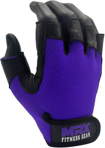 Weightlifting Gloves Leather Palm Grip Half Finger Body Building Gym Glove for Exercise Training Fitness Workout Men Women Lifts Made Spandex Materials, Including Genuine Amara Leather