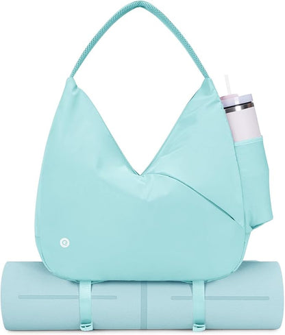 Ceneda Large Gym Bag for Women with Hidden Yoga Mat Holder & Shoe Compartment & Wet Pocket, Sports Duffle Bag for Travel