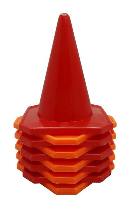 BlueDot Trading 4” Red Mini Plastic Traffic Cones (20, Orange & Red)