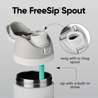 Owala FreeSip Insulated Stainless Steel Water Bottle with Straw, BPA-Free Sports Water Bottle, Great for Travel, 40 Oz, Shy Marshmallow