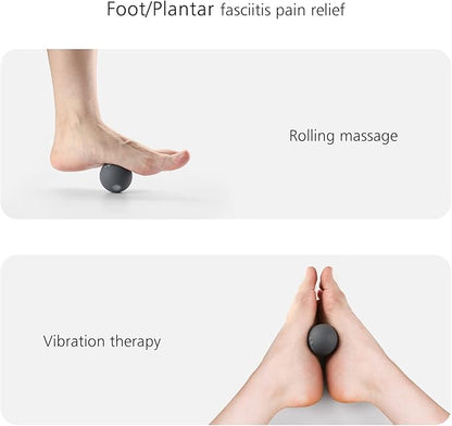 2" Mini Massage Ball, 5 Speeds Vibrating Massage Roller Ball for Palm, Hand, Foot, Leg, Neck, Back, Trigger Point Muscle Therapy Ball for Myofascial Release, Plantar Fasciitis Relief, Blue