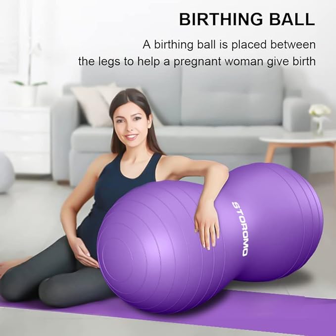 Anti-Burst Peanut Ball,Kids Active Wiggle Seat,for Labor, Therapy, Kids with ADHD – Eco-Friendly Birth Ball for Pregnancy, Physical Therapy & Exercise– with Pump