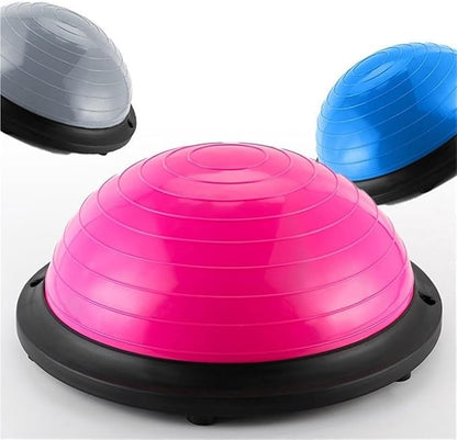 Thickened Half Ball Balance Trainer, Foot Pedal Stability Ball for Home Gym, Yoga Pilates Equipment, Exercise Ball with Base for Core Strength, Flexibility and Balance Training(Gray)