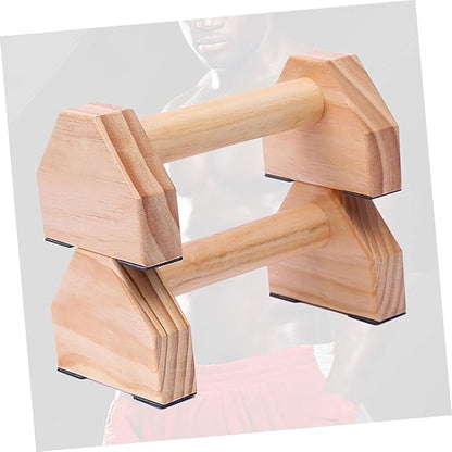Solid Wood Push-Up Brackets and Handstand Bars, Muscle Training Device for Home Fitness, Non-Slip Calisthenics Parallettes Pair for Strength and Gymnastics Exercises