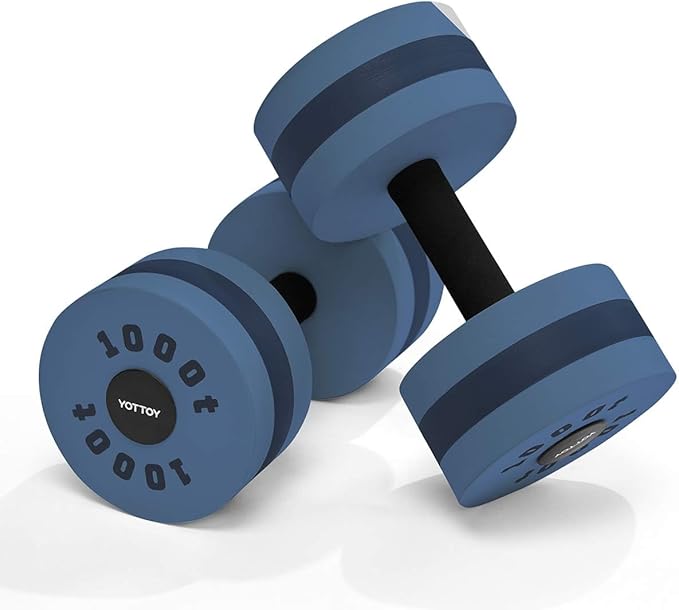 YOTTOY Water Dumbbells for Pool Exercise,Foam Aquatic Dumbbells for Water Aerobics,Resistance Training & Physical Therapy,Pool Weights for Water Workouts,Aqua Fitness,Set of 2