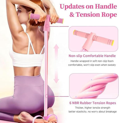 3-in-1 Multifunction Pedal Resistance Band, Elastic Pull Rope Fitness, Full-Body Workout at Home Gym, Exercise Sit-up, Yoga, Abdominal Training