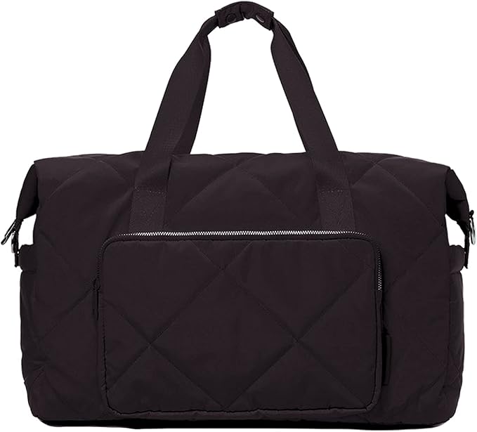 Sports Duffle Gym Bag for Women, Men- Lightweight Carry on Weekender Duffel Bag for Travel, Sports, Gym, Yoga - Water Resistant, Black