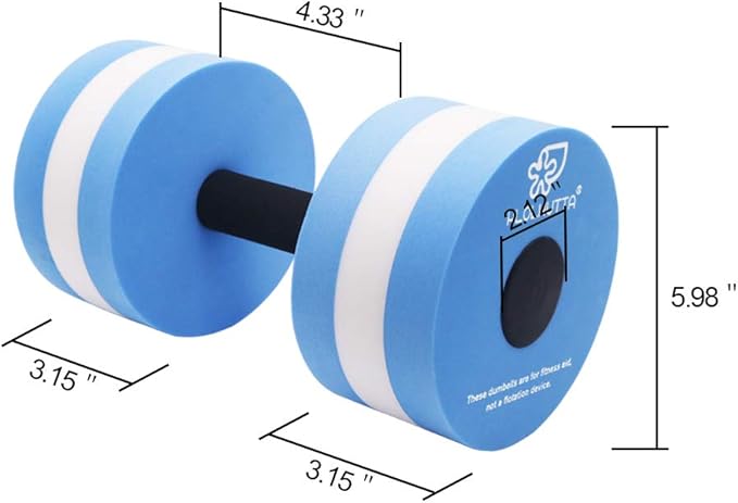 Aquatic Dumbells, 2PCS Water Aerobic Exercise Foam Dumbbell Pool Resistance,Water Aqua Fitness Barbells Hand Bar Exercises Equipment for Weight Loss
