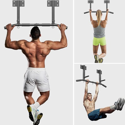 Wall Mount Pull Up Bar, Joist Beam Rafter Mount Pull-up Bar, Ceiling Mounted Chin Up Bar for Home Gym with Punching Bag Hanger
