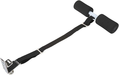 Portable Core Workout Bench with Adjustable Foam Padding, Foldable Sit Up Assist Equipment for Home Gym Abdominal Training Strength Exercises (Black)