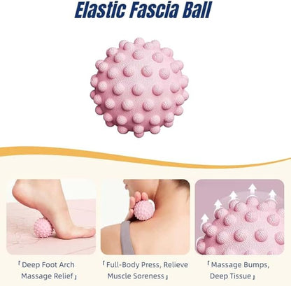Massage Ball & Foot Roller - 3-in-1 Set, Massage Roller - Plantar Fasciitis Relief and Heel Spur Pain, Trigger Point Therapy for Deep Muscle Massage