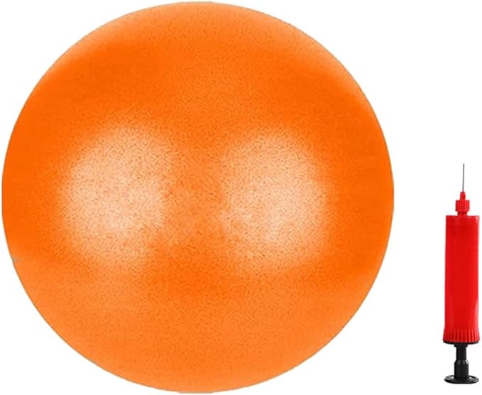 Pilates Exercise Ball for Yoga, Barre, Fitness & Physical Therapy Mini Squishy Balance Ball for Home Workouts Includes Pump for Easy Inflation
