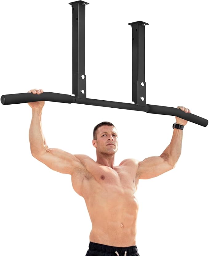 ATENTO Pull Up Bar, Chin Up Bars Ceiling Mount, Workout for Home Gym, Beam, Crossfit - Heavy-Duty, Foam Grip, Easy installation