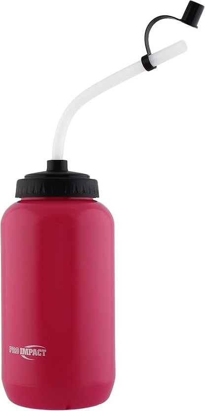 Pro Impact Squeezable Water Bottle Bendable Long Straw - LDPE BPA Free Plastic - Hydration for Baseball Hockey Gym MMA Yoga Boxing Cycling Softball Football Lacrosse (35.5 Oz.)