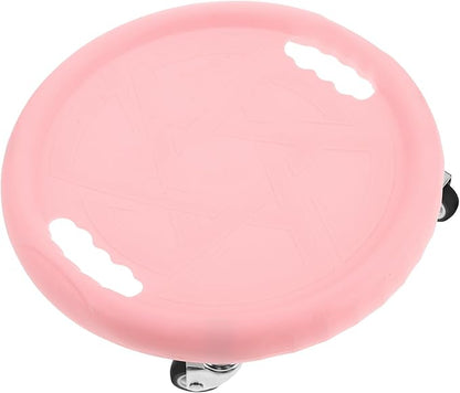 Ab Roller Wheel Fitness Slider with Push up Handles Core Exercise Equipment for Belly Workout and Strength Training, Pink Abdominal Exerciser Disc for Home Gym Use