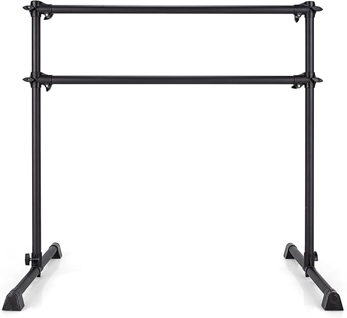 Goplus 4 FT Height Adjustable Ballet Bar, Double Portable Ballet Barre, Freestanding Dance Bar, Fitness Exercise Equipment for Home Gym School, Barre Bar for Kids & Adults