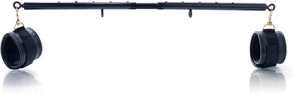 Heavy Duty Stainless Steel Expandable Spreader Bar with 2pcs PU Adjustable Straps, Sports Aid Training Fitness Gear Pilates Aid Kit,Home Indoor Sports Yoga Set
