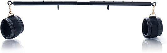 Heavy Duty Stainless Steel Expandable Spreader Bar with 2pcs PU Adjustable Straps, Sports Aid Training Fitness Gear Pilates Aid Kit,Home Indoor Sports Yoga Set
