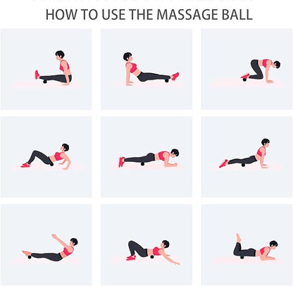 Hard Peanut Massage Ball, Double Lacrosse Massage Ball. Deep Tissue Massage Roller Mobility Ball for Physical Therapy Myofascial Release Muscle Relaxer Acupoint Massage (Black)