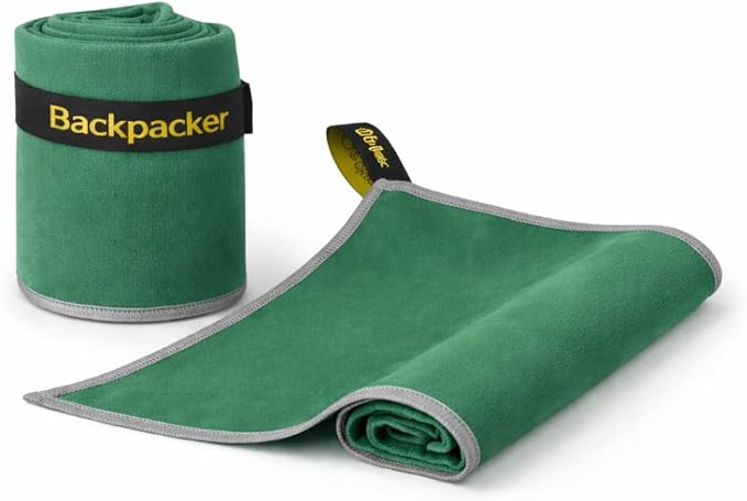 Backpacking Ultralight Quick Dry Microfiber Soft Fast Drying Hand and Face Towel Wash Cloth Camping Yoga Hiking Active Lifestyle Small (Green, Small)