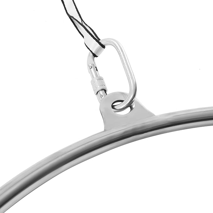 LYNICESHOP Complete Professional Aerial Hoop Kit, 115 kg/253 lbs Heavy-Duty Aerial Lyra with Certified Strength Test, 210 Stainless Steel Aerial Hoop for Dance, Acrobatics & Fitness Training