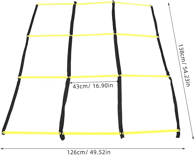 Homoyoyo Multi-Sport Agility Ladder with Nine-Square Rope Design Portable Workout Ladder for Football and Soccer Speed Training for Footwork and Conditioning