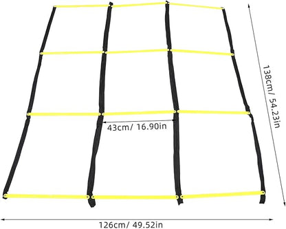 Homoyoyo Multi-Sport Agility Ladder with Nine-Square Rope Design Portable Workout Ladder for Football and Soccer Speed Training for Footwork and Conditioning